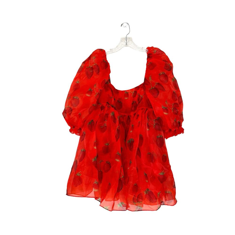 Selkie Red Strawberry-Print Mini Dress - Picture 2 of 12